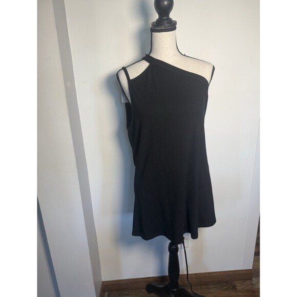 Torrid Black One Shoulder Ribbed Tank New Sz 2 X - Picture 1 of 9